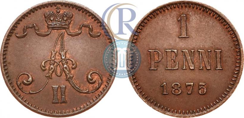 Фото 1 пенни 1875 года  