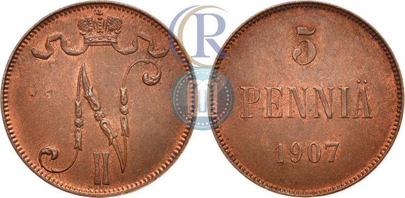 Фото 5 пенни 1907 года  