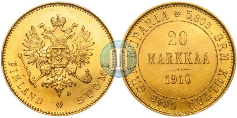 Picture 20 markkaa 1910 year L 