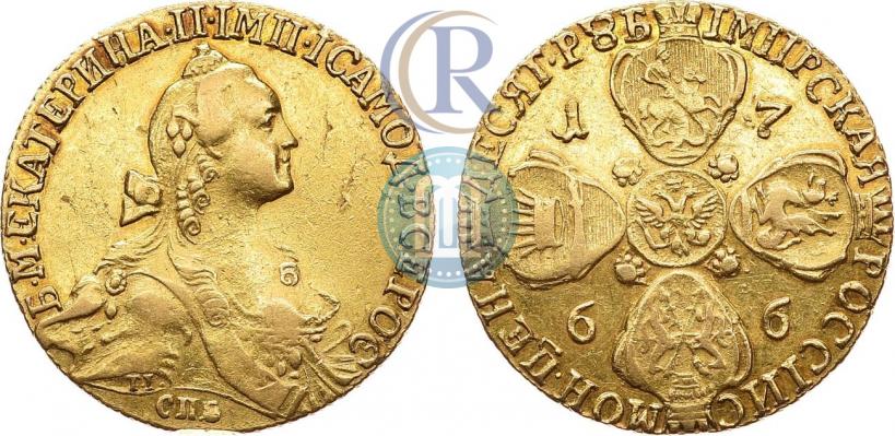 Picture 10 roubles 1766 year СПБ 