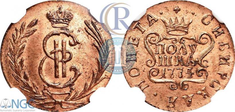 Фото Полушка 1774 года КМ 