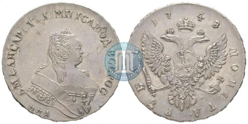 Фото 1 рубль 1748 года ММД 