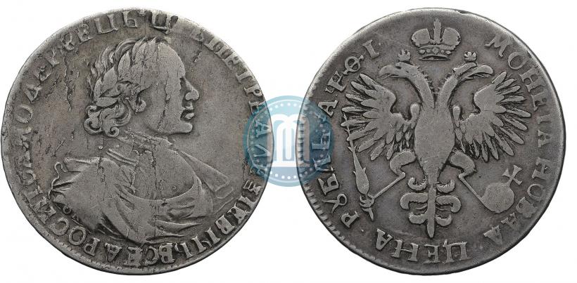 Фото 1 рубль 1719 года OK "Портрет в латах"