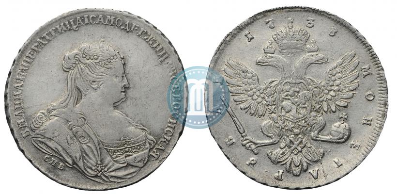 Picture 1 rouble 1738 year СПБ "Petersburg type"