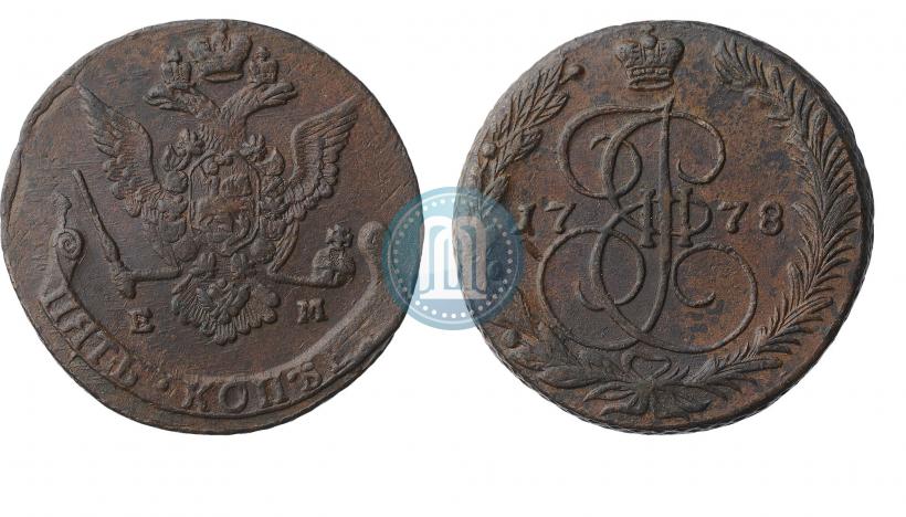 Фото 5 копеек 1778 года ЕМ 