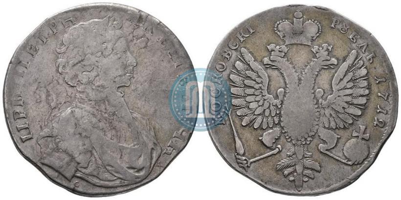 Picture 1 rouble 1712 year  "Portrait by S. Gouin"