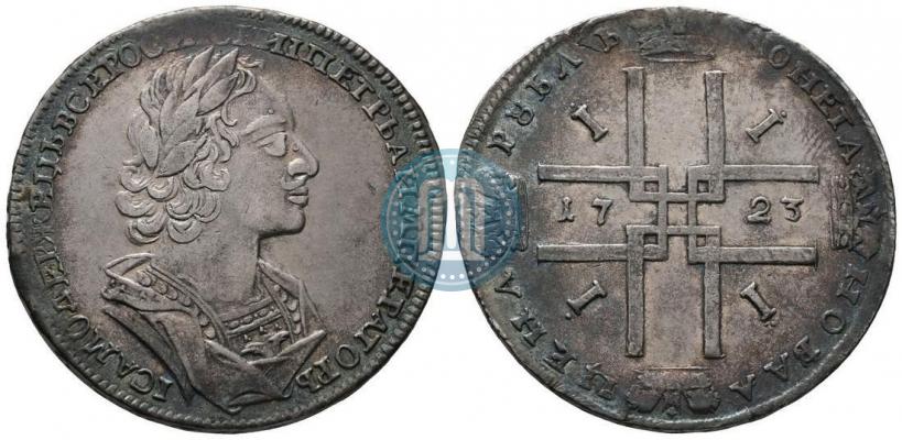 Picture 1 rouble 1723 year  "Portrait in ancient armour"