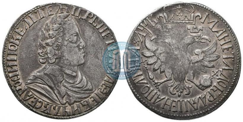 Picture Poltina 1702 year  "Without ribbons near the wreath"