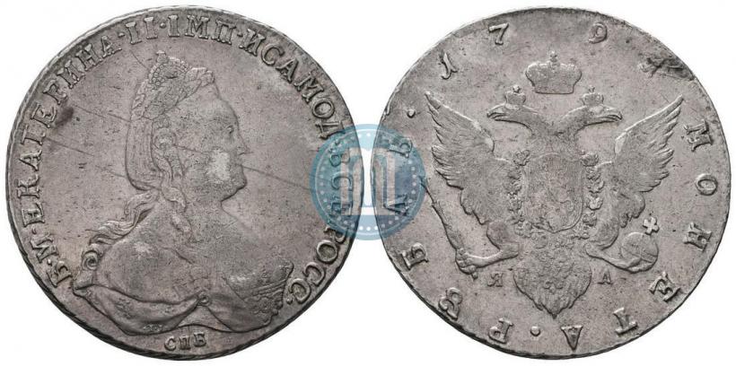 Picture 1 rouble 1791 year СПБ-ЯА 