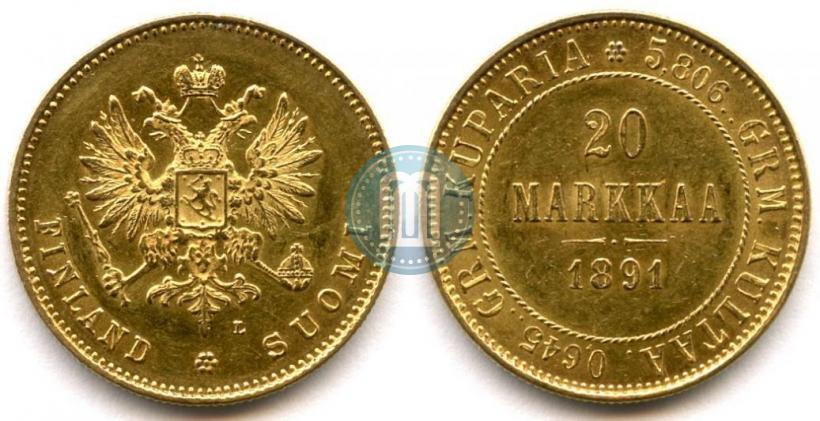Picture 20 markkaa 1891 year L 