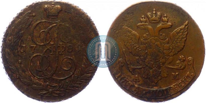 Picture 5 kopecks 1789 year АМ 