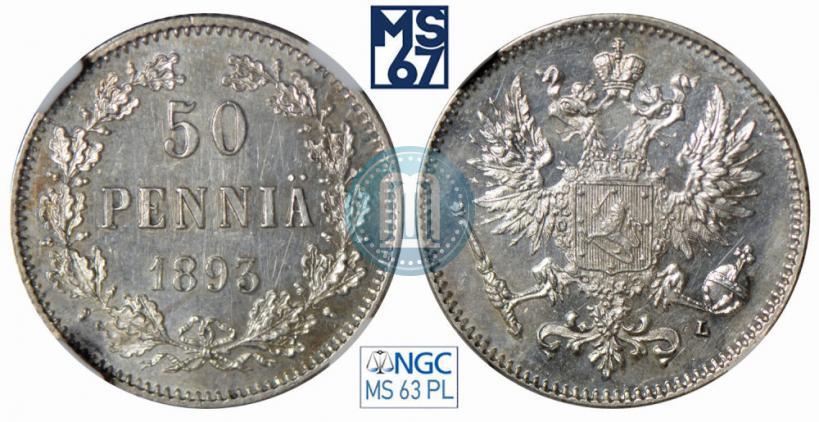 Picture 50 pennia 1893 year L 