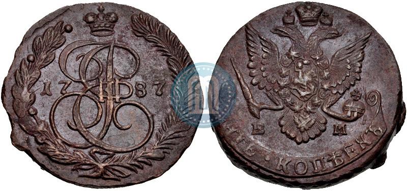 Фото 5 копеек 1787 года ЕМ 