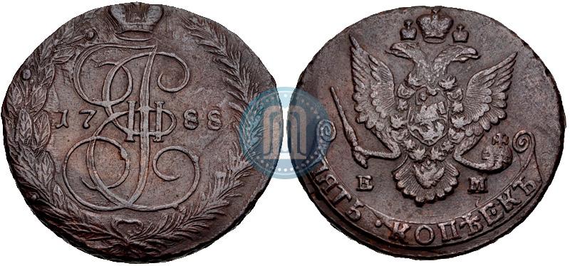 Picture 5 kopecks 1788 year ЕМ 