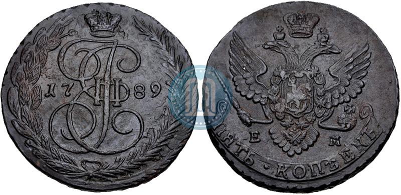 Picture 5 kopecks 1789 year ЕМ 