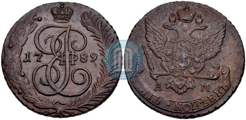 Фото 5 копеек 1789 года АМ 