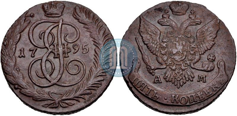 Picture 5 kopecks 1795 year АМ 