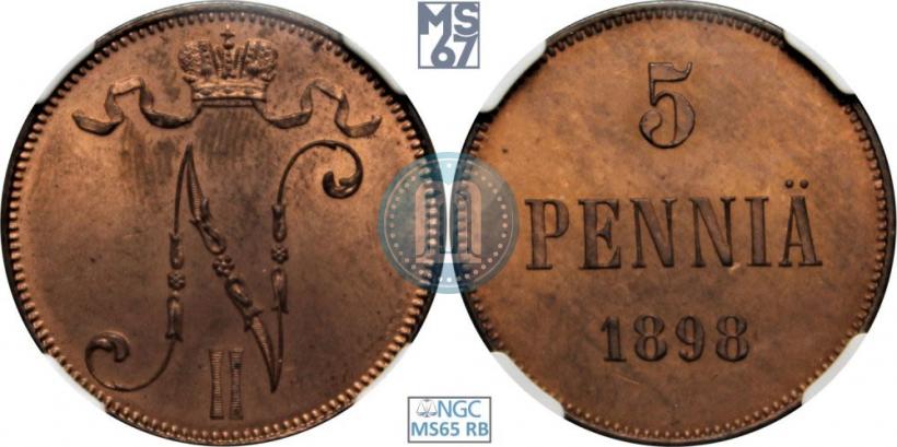 Picture 5 pennia 1898 year  