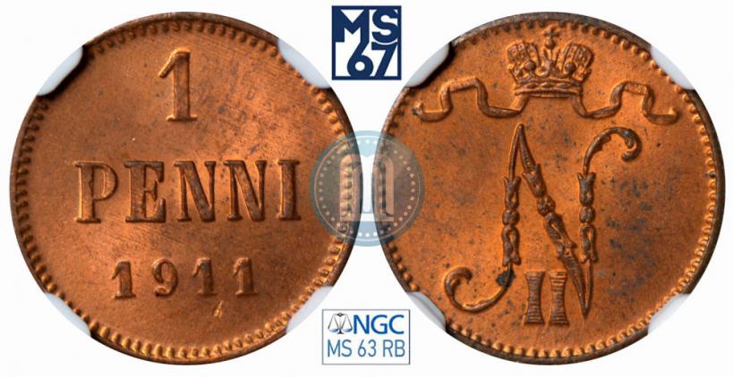 Фото 1 пенни 1911 года  