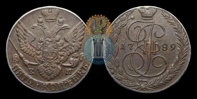 Фото 5 копеек 1789 года ЕМ 