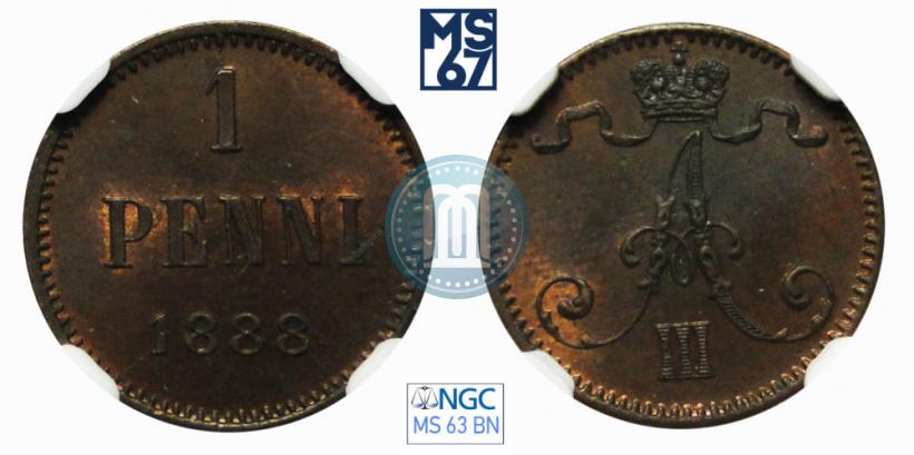 Фото 1 пенни 1888 года  