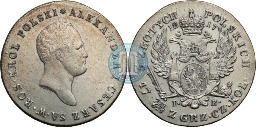 Фото 5 злотых 1817 года IB 