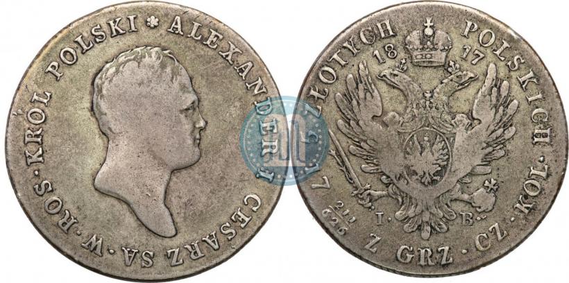 Фото 5 злотых 1817 года IB 