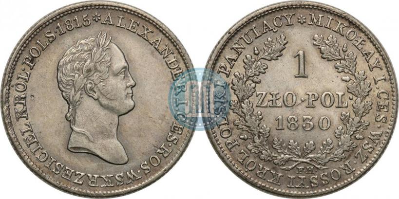 Picture 1 złoty 1830 year FH 