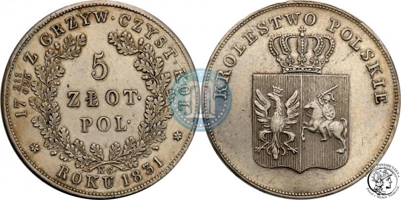 Picture 5 złotych 1831 year KG "Polish uprising"
