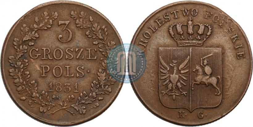 Picture 3 grosze 1831 year KG "Polish uprising"