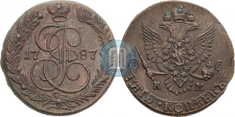 Фото 5 копеек 1787 года КМ 