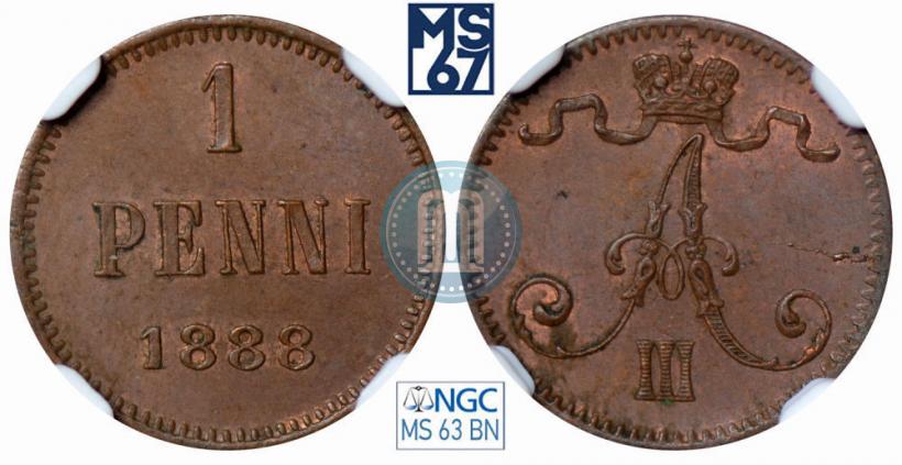 Фото 1 пенни 1888 года  