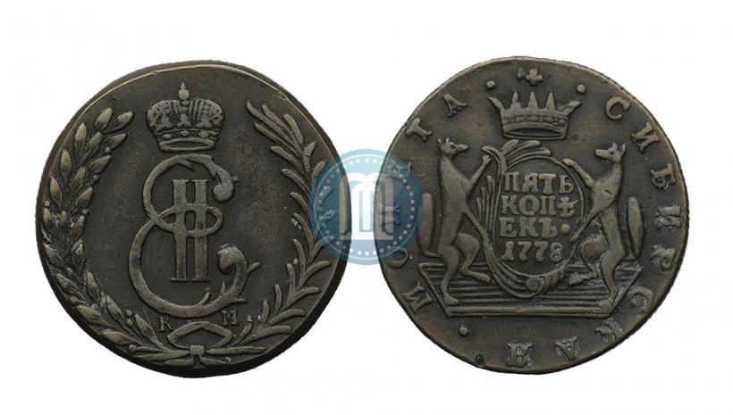 Picture 5 kopecks 1778 year КМ 
