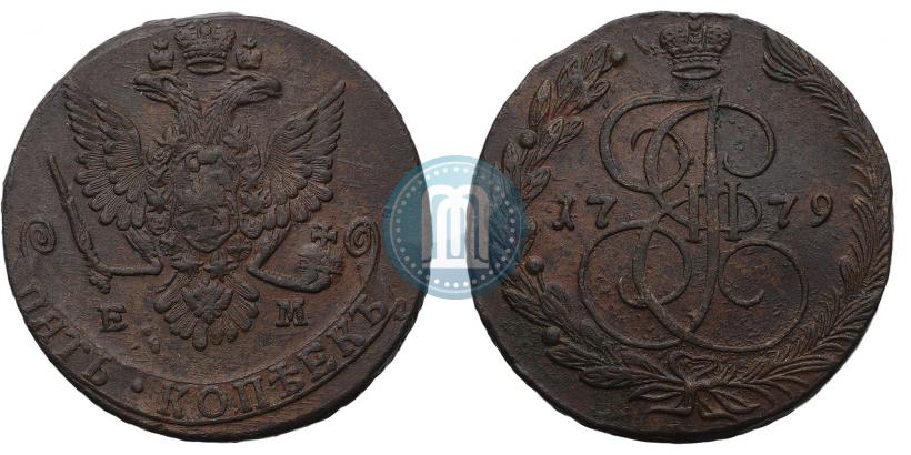 Picture 5 kopecks 1779 year ЕМ 
