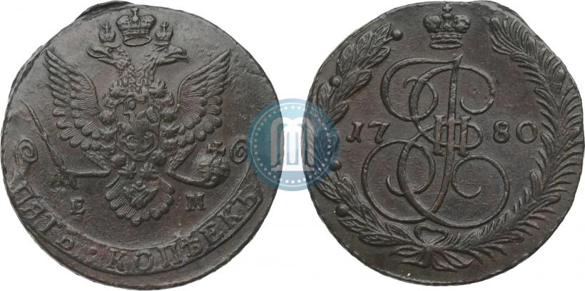 Picture 5 kopecks 1780 year ЕМ 