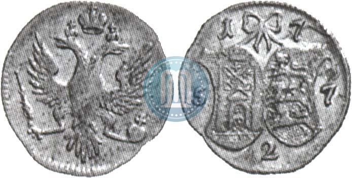 Picture 2 kopecks 1757 year  "For Livonia"