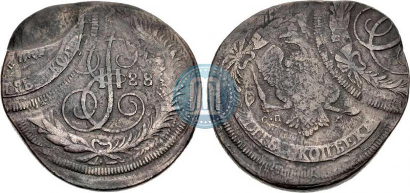 Picture 5 kopecks 1763 year СМ 