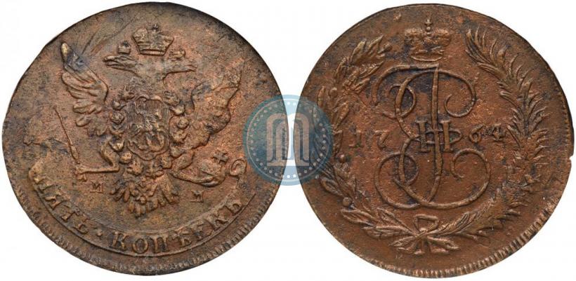 Picture 5 kopecks 1764 year ММ 