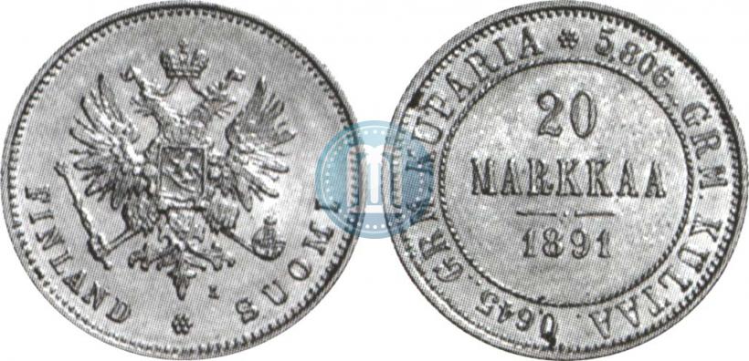 Picture 20 markkaa 1891 year L 