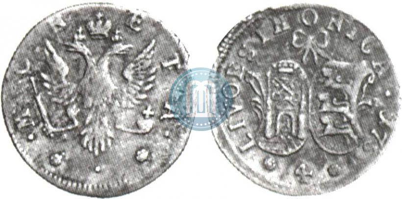 Picture 4 kopecks 1757 year  "For Livonia"