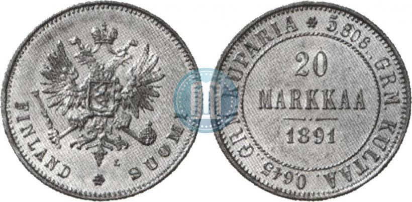 Picture 20 markkaa 1891 year L 