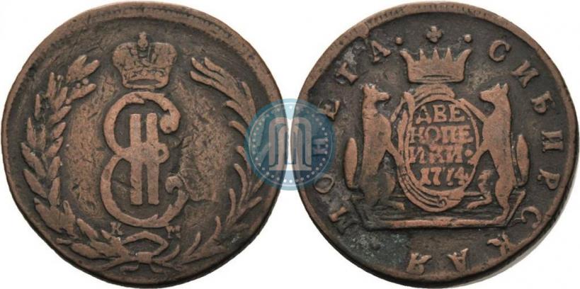 Фото 2 копейки 1774 года КМ 