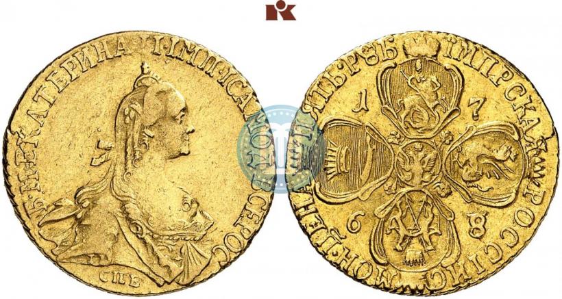 Picture 5 roubles 1768 year СПБ 