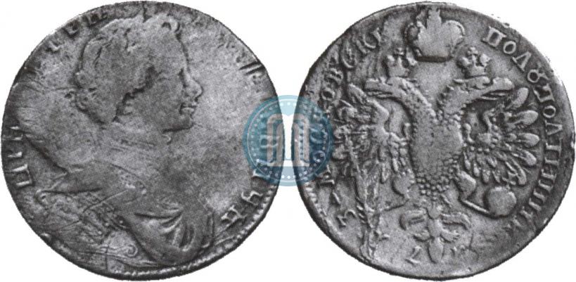 Фото Полуполтинник 1713 года G "Портрет работы С. Гуэна"