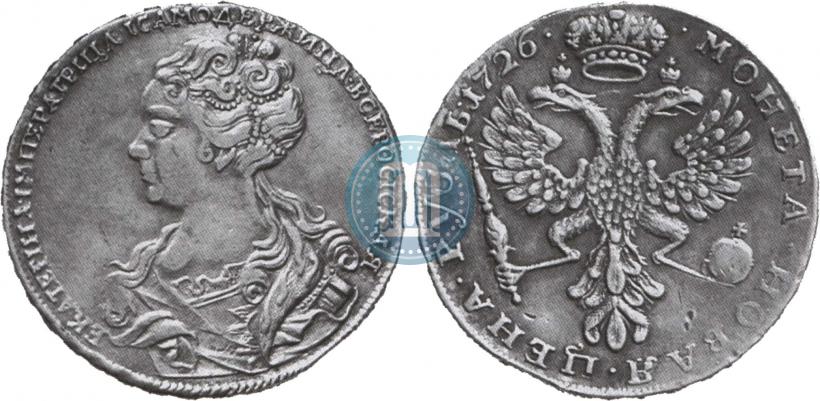 Picture 1 rouble 1726 year  "Moscow type, portrait turned to the left"