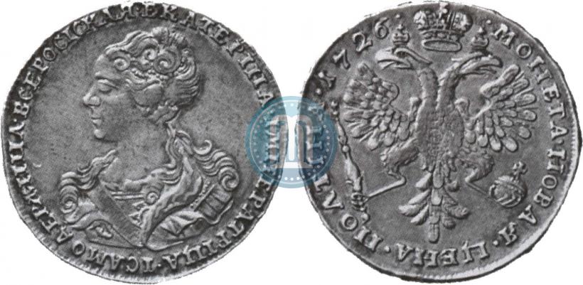 Picture Poltina 1726 year  "Moscow type, portrait turned to the left"