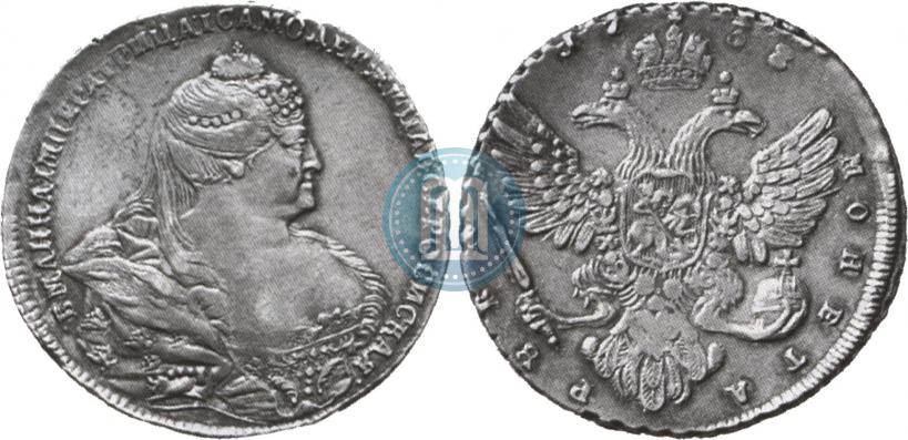 Picture 1 rouble 1738 year  "Moscow type"