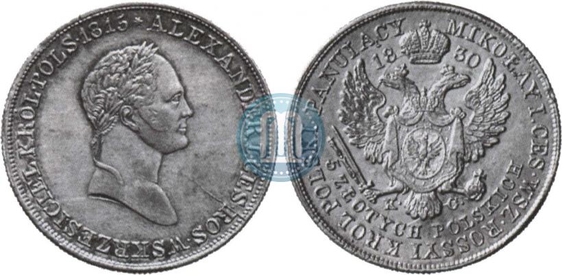 Picture 5 złotych 1830 year KG 
