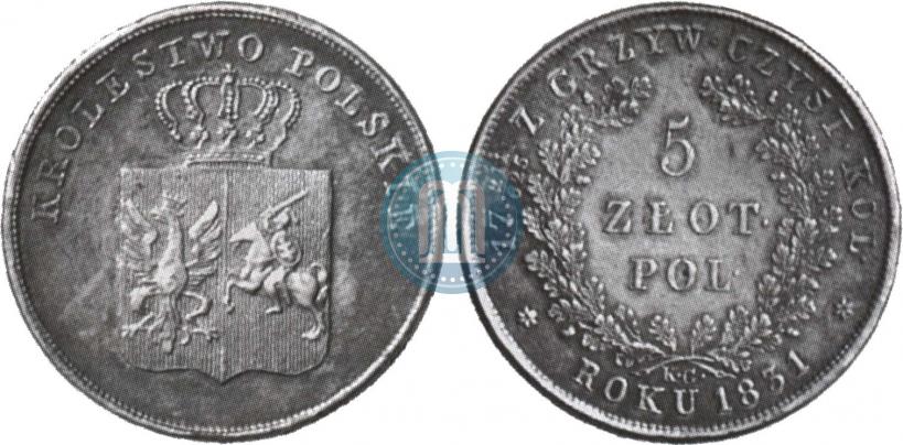 Picture 5 złotych 1831 year KG "Polish uprising"