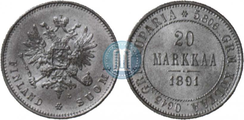 Picture 20 markkaa 1891 year L 